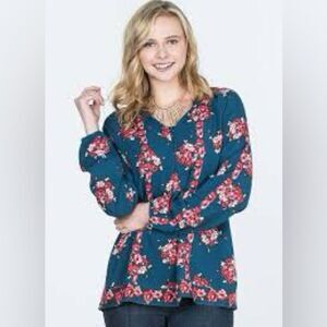 Matilda Jane Floral Boho Cottagecore Blouse Top Large